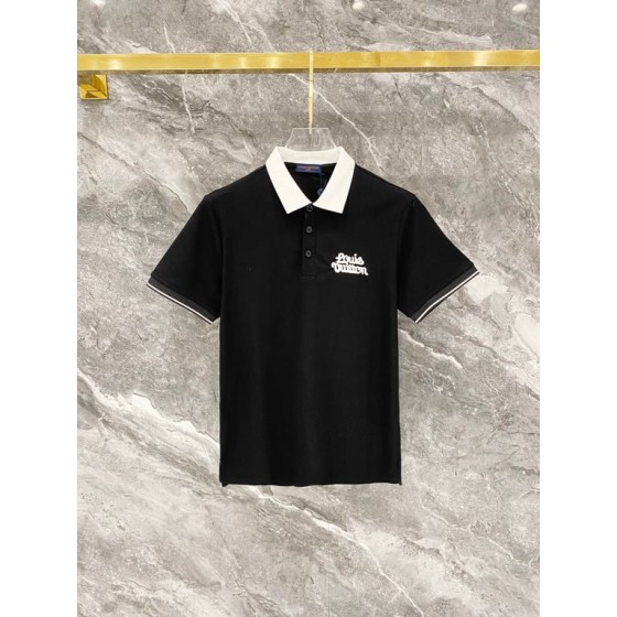 Louis Vuitton Slim Fit M-XXXL 2026 Spring/Summer Newest Jacquard Neckline PLO Short Sleeve